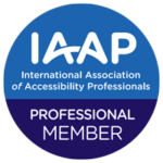 Circular graphic of International Association of Accessibility Professionals - Professional Member badge.